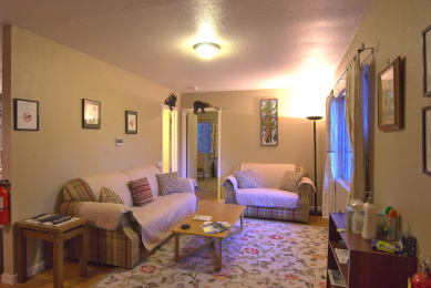 The Little Pine's cozy living room